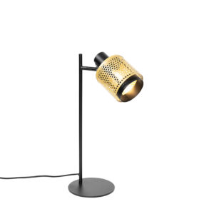 Industriální stolní lampa černá se zlatou – Kayden