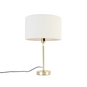 Stolní lampa zlatá nastavitelná se stínítkem boucle bílá 35 cm - Parte