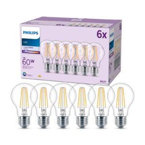 Philips LED žárovka E27 7W 850lm 4 000K čirá 6ks