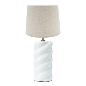 PR Home Spin stolní lampa Ø 35cm bílá/len/přírodní