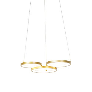 Závěsné svítidlo zlaté včetně LED 3-stupňové stmívatelné 3-světlo - Rondas
