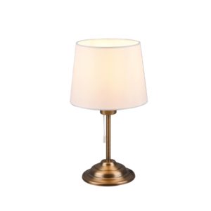 Lindby Alomira stolní lampa, 32 cm, mosaz