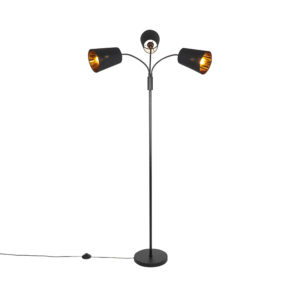 Moderní stojací lampa černá 3-světlo – Carmen