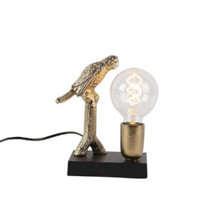 Art deco stolní lampa černá se zlatem 23 cm - Pajaro
