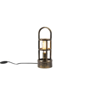 Art Deco stolní lampa bronzová 35 cm – Kevie