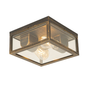 Vintage stropní svítidlo starožitné zlaté IP44 2 světla – Charlois
