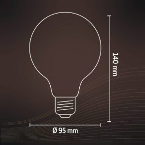 Calex E27 G95 4,5W LED filament zlatá 821 dim