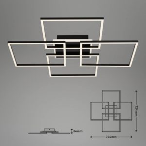 Stropní svítidlo LED Frame S, 72,4x72,4 cm, černé