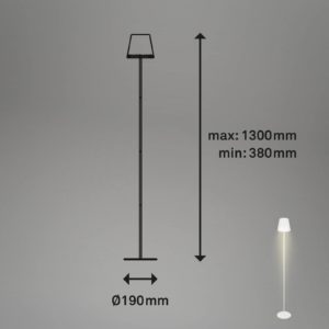 Nabíjecí stojací lampa Kiki LED, 2 700 K, bílá