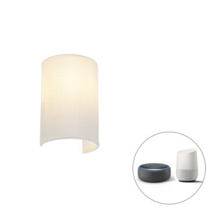 Chytré nástěnné svítidlo bílé včetně Wifi A60 – Simple Drum Jute
