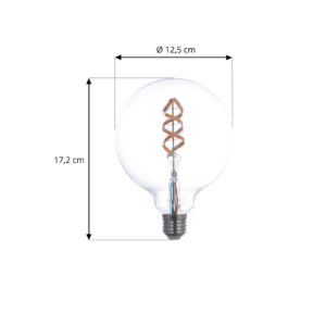 Smart LED E27 G125 4W RGB WLAN čirá tunable white