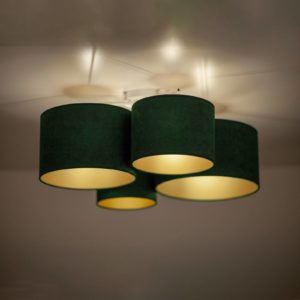 Euluna Lodge stropní světlo, 4 zdroje zelená/zlatá