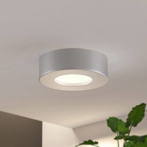 Prios LED stropní svítidlo Edwina, stříbrné, 12,2 cm, 2 ks, stmívatelné