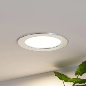 Prios LED vestavné svítidlo Cadance, stříbrné, 17cm, 10ks, stmívatelné