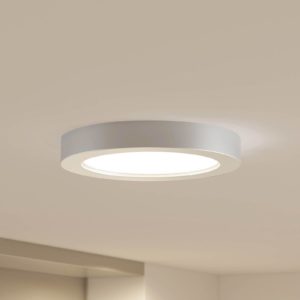 Prios LED stropní svítidlo Edwina, stříbrné, 24,5 cm, 2 ks, stmívatelné