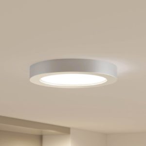 Prios LED stropní svítidlo Edwina, stříbrné, 24,5cm, 10ks, stmívatelné