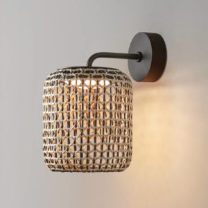 Venkovní nástěnné svítidlo Bover Nans A LED, hnědé, Ø 21,6 cm