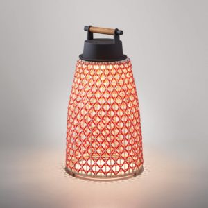 Nabíjecí stolní lampa Bover Nans M/49/R pro venkovní použití, červená