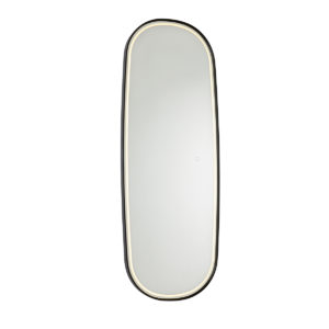 Moderní koupelnové zrcadlo černé včetně LED a dotykového stmívače – Geraldien