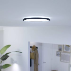 WiZ SuperSlim LED stropní světlo CCT Ø29cm černá