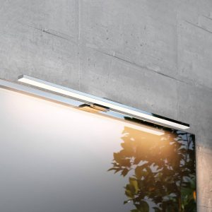 Zrcadlové světlo LED Triga IP44, chrom, 60 cm, 4 000 K