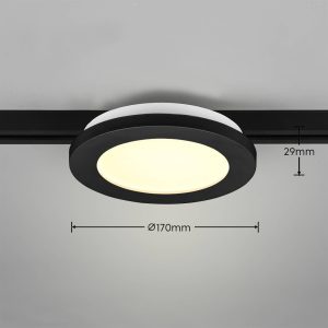 LED stropní světlo Camillus DUOline, Ø 17 cm černá