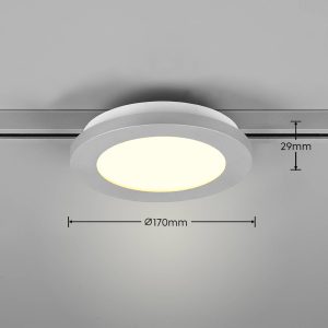 LED stropní světlo Camillus DUOline, Ø 17 cm titan