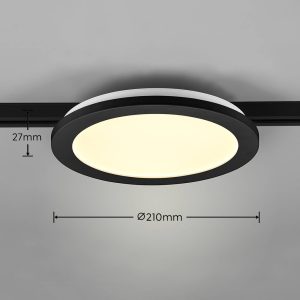 LED stropní světlo Camillus DUOline, Ø 26 cm černá