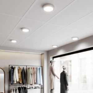 Prios Uvan LED stropní světlo sklopné kulaté chrom
