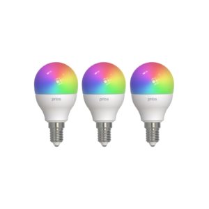 Prios Smart LED kapková lampa E14 4,9W RGBW CCT Tuya matná 3-pack