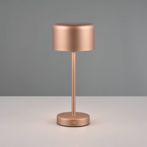 Nabíjecí stolní lampa Jeff LED, káva, výška 30 cm, kov