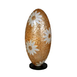 Stolní lampa Lion Capiz mušle květinový motiv tvar vejce