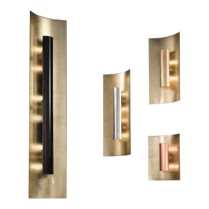 Nástěnné svítidlo Aura zlaté měděné stínidlo, výška 30 cm