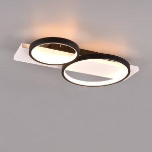 LED stropní světlo Medera, dva zdroje, černá