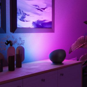 LED stolní lampa WLAN, kulatá, chytrá, RGBW, stmívatelná