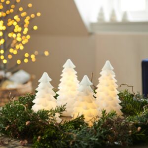 Dekorativní světlo LED Carla, bílý voskový stromek 16 cm