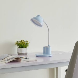 Stolní lampa LED Lindby Zephyra, CCT, 8W, modrá