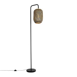 Orientální stojací lampa bambus s černou – Yvonne