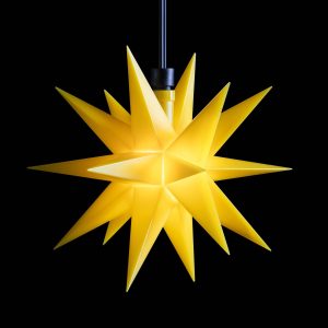 LED hvězda venkovní, 18cípá Ø 12 cm baterie, žlutá