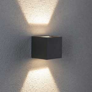 Venkovní nástěnné svítidlo Paulmann Cybo LED, 2 700 K, 8 x 8 cm, šedé