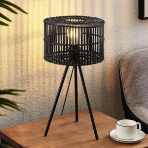 Bambusová stolní lampa Lindby Rabiya