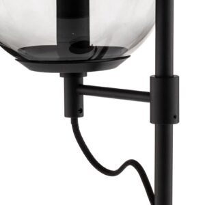 Stolní lampa Lucande Sotiana, skleněný globus, černá barva
