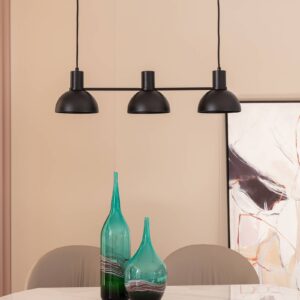 Závěsná lampa Lucande Mostrid, černá, třísvítidlová