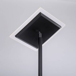Stojací lampa Hans LED s lampičkou na čtení, hranatá, černá