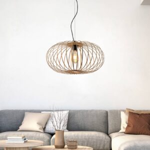 Závěsná lampa Racoon s dřevěným stínidlem