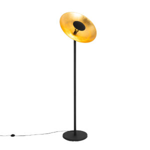 Industriální stojací lampa černá se zlatým vnitřkem 60 cm – Magnax