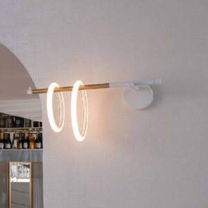 Ulaop LED nástěnné svítidlo, dva kroužky, levé, bílé