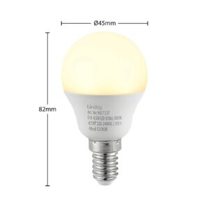 Lindby LED žárovka E14 G45 4,5W 3000K opálová sada 3 kusů