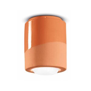 Stropní svítidlo PI, válcové, Ø 12,5 cm oranžové