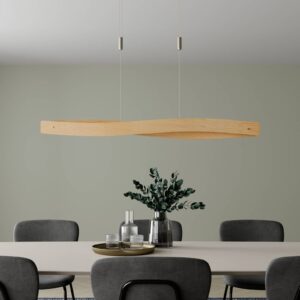 Závěsné svítidlo Quitani LED Lian, dub/přírodní barva